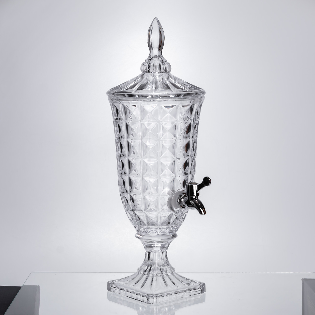 Лимонадниця з краном на підставці скляна 2 л лимонадник 46 см прозорий HP-19-12F