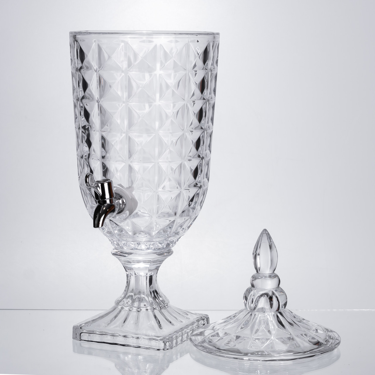 Лимонадниця з краном на підставці скляна 3 л лимонадник 48 см прозорий HP-19-18F