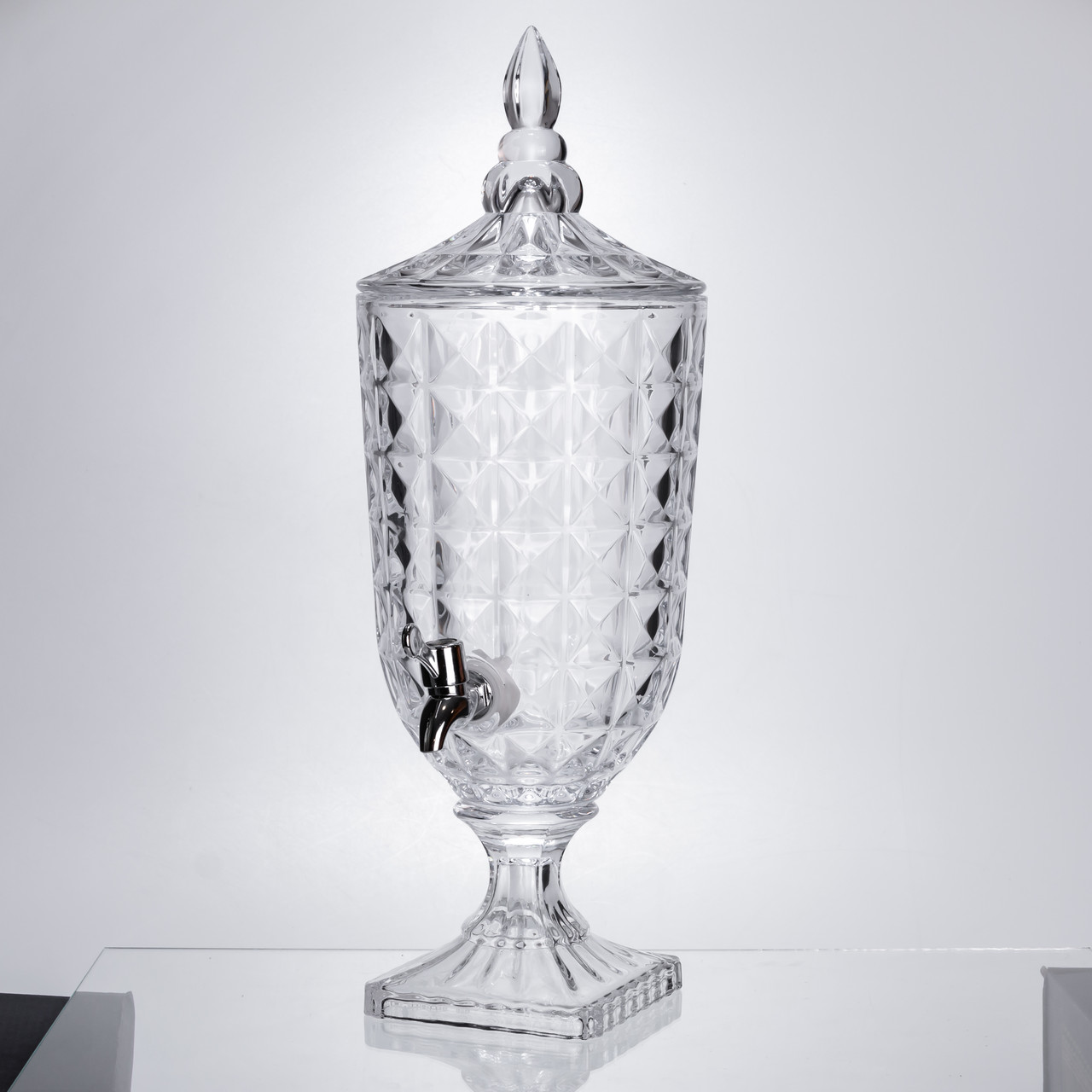 Лимонадниця з краном на підставці скляна 3 л лимонадник 48 см прозорий HP-19-18F