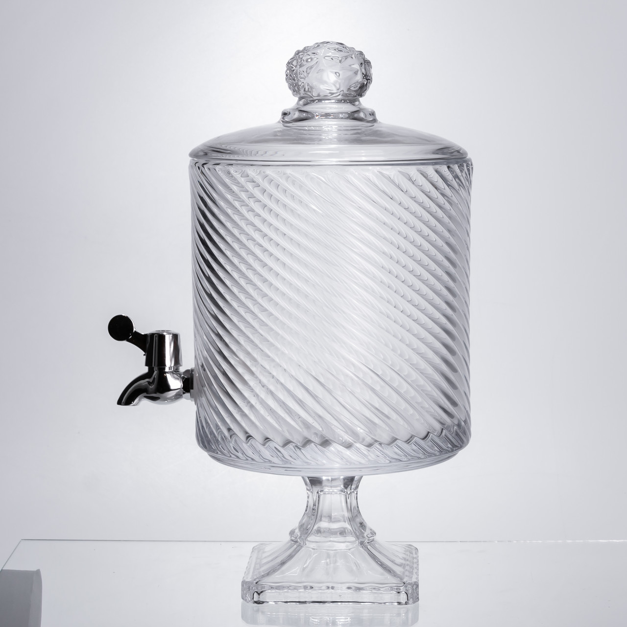 Лимонадниця з краном на підставці скляна 4,5 л прозора HP-19-3045-8