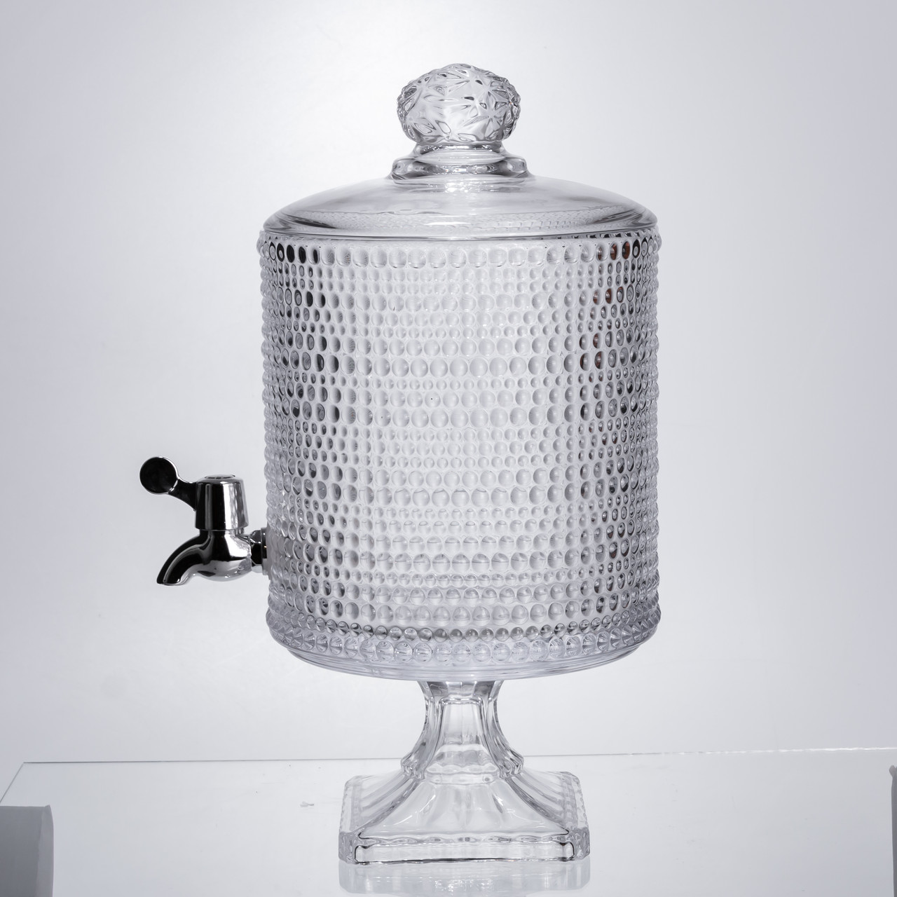 Лимонадниця з краном на підставці скляна 4.5 л лимонадник 39 см прозорий HP-19-3045-9