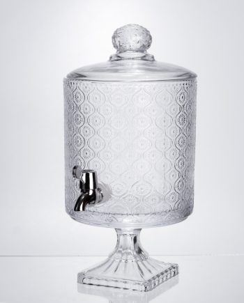 Лимонадниця з краном на підставці скляна 4.5 л лимонадник 39 см прозорий HP-19-3045-7