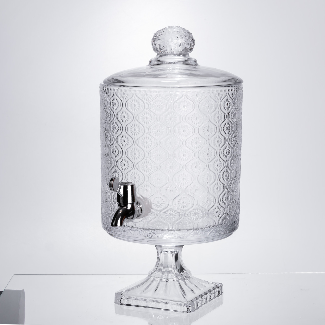 Лимонадниця з краном на підставці скляна 4.5 л лимонадник 39 см прозорий HP-19-3045-7
