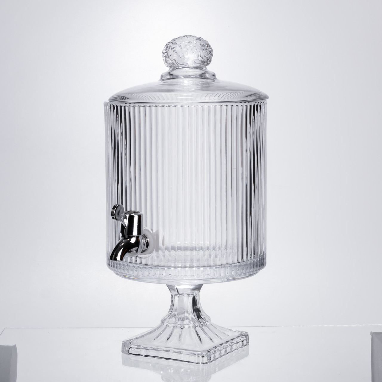 Лимонадниця з краном на підставці скляна 4.5 л лимонадник 39 см прозорий HP-19-3045-6