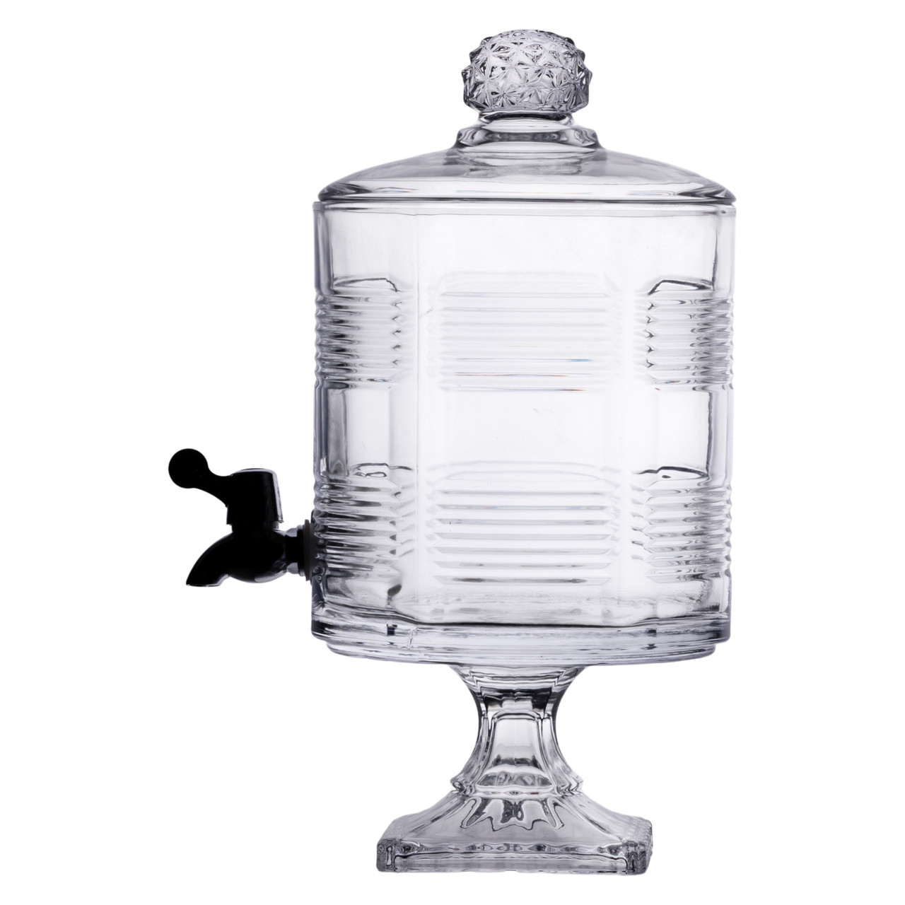 Лимонадниця з краном на підставці скляна 4,5 л прозора HP-19-2