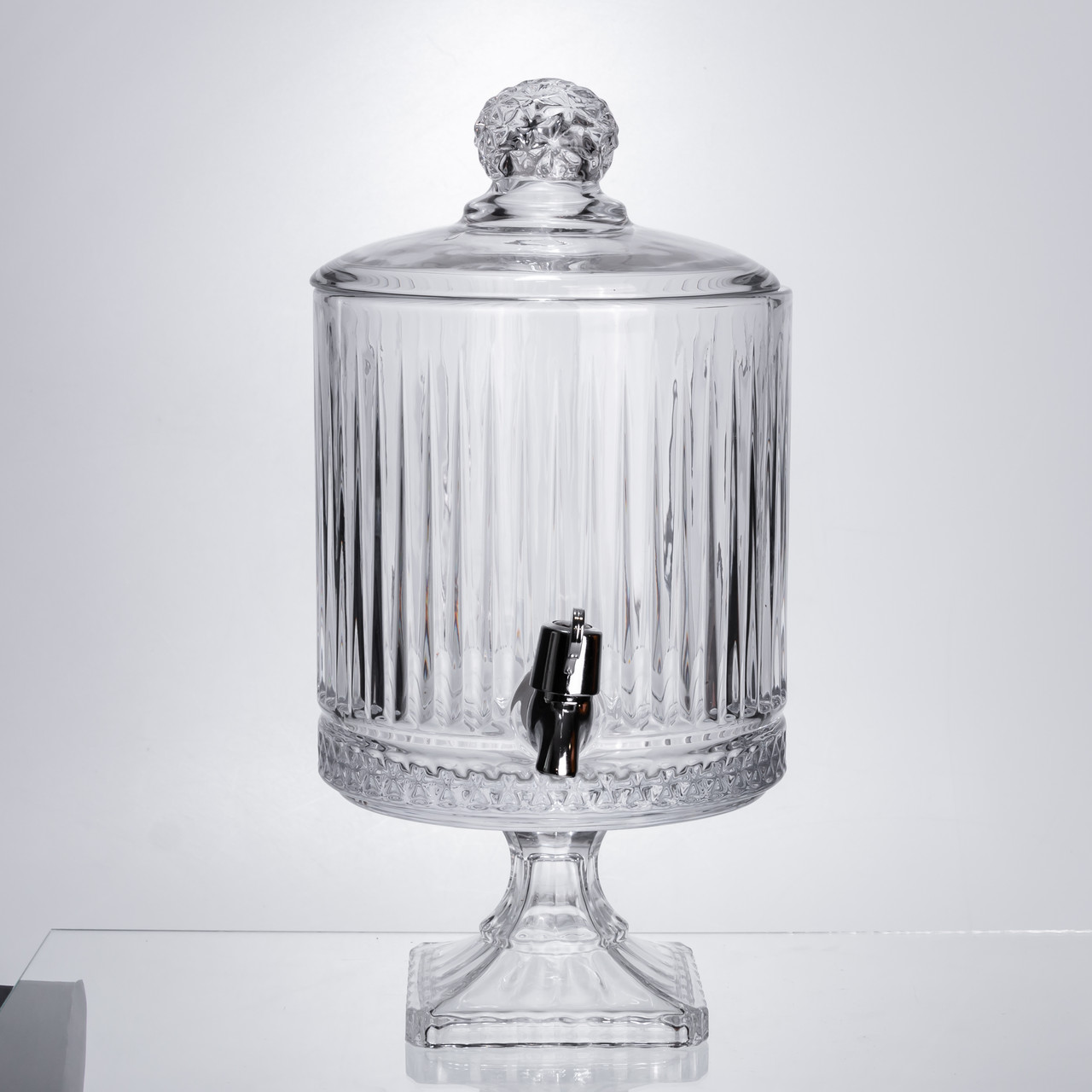 Лимонадниця з краном на підставці скляна 4,5 л прозора HP-19-3045-4