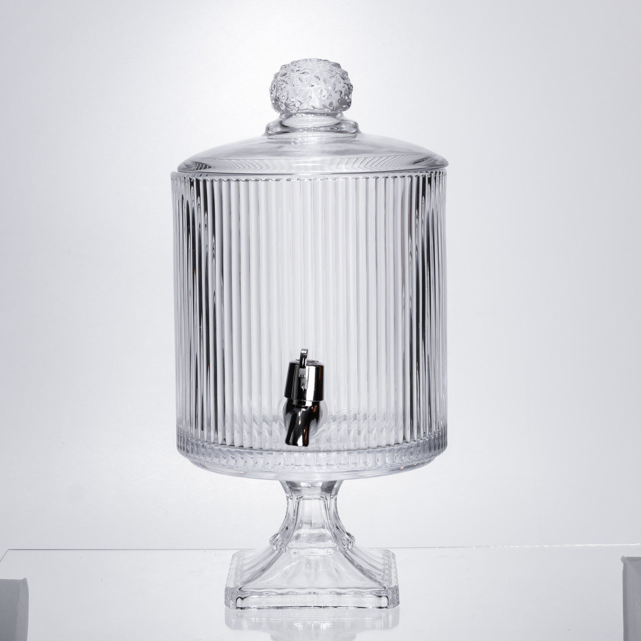 Лимонадниця з краном на підставці скляна 4.5 л лимонадник 39 см прозорий HP-19-3045-6