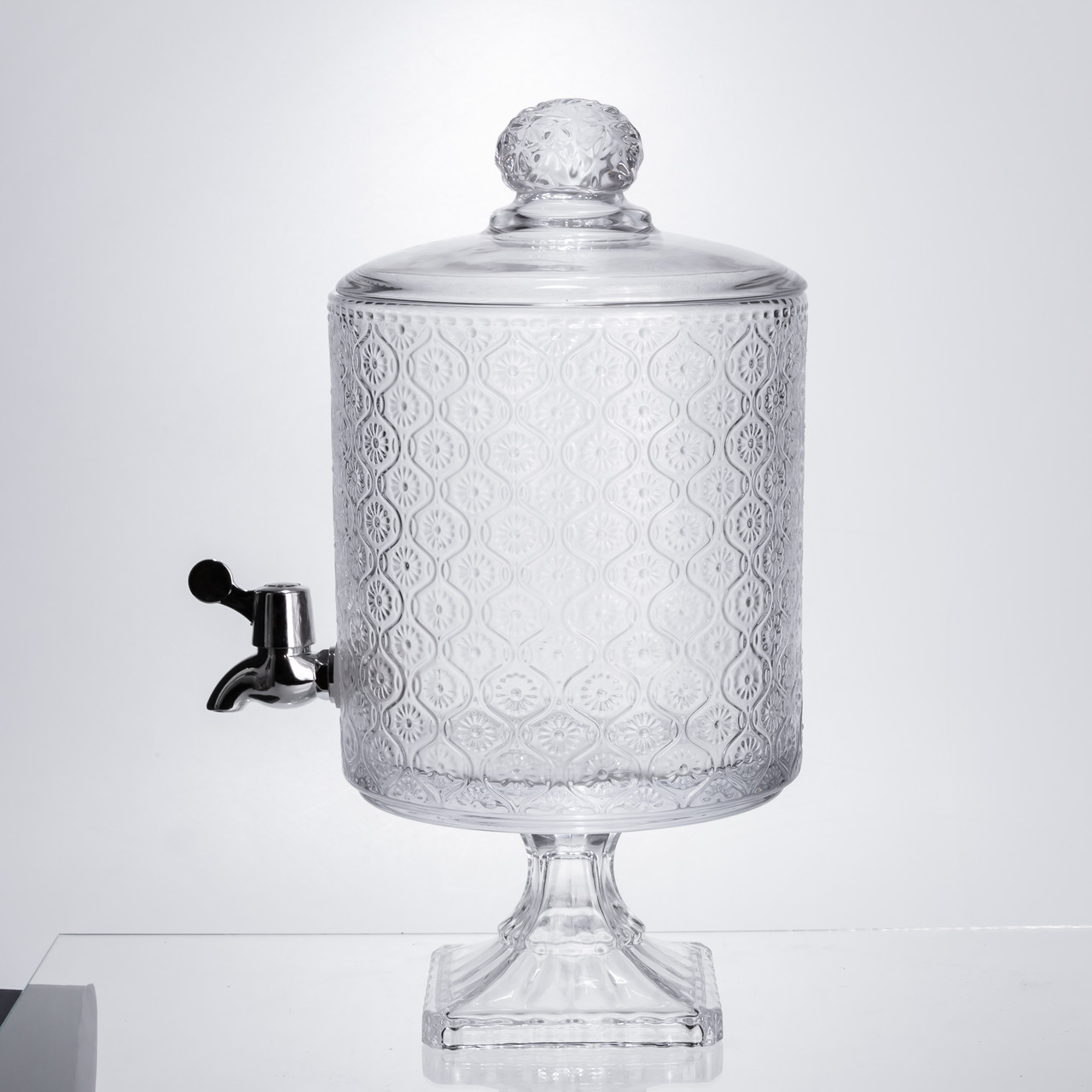 Лимонадниця з краном на підставці скляна 4.5 л лимонадник 39 см прозорий HP-19-3045-7