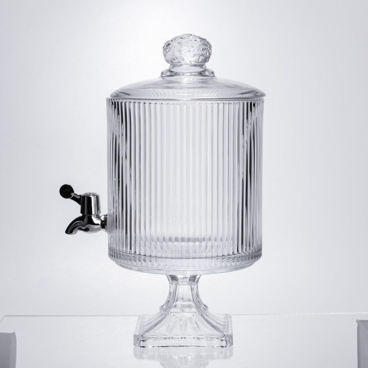 Лимонадниця з краном на підставці скляна 4.5 л лимонадник 39 см прозорий HP-19-3045-6