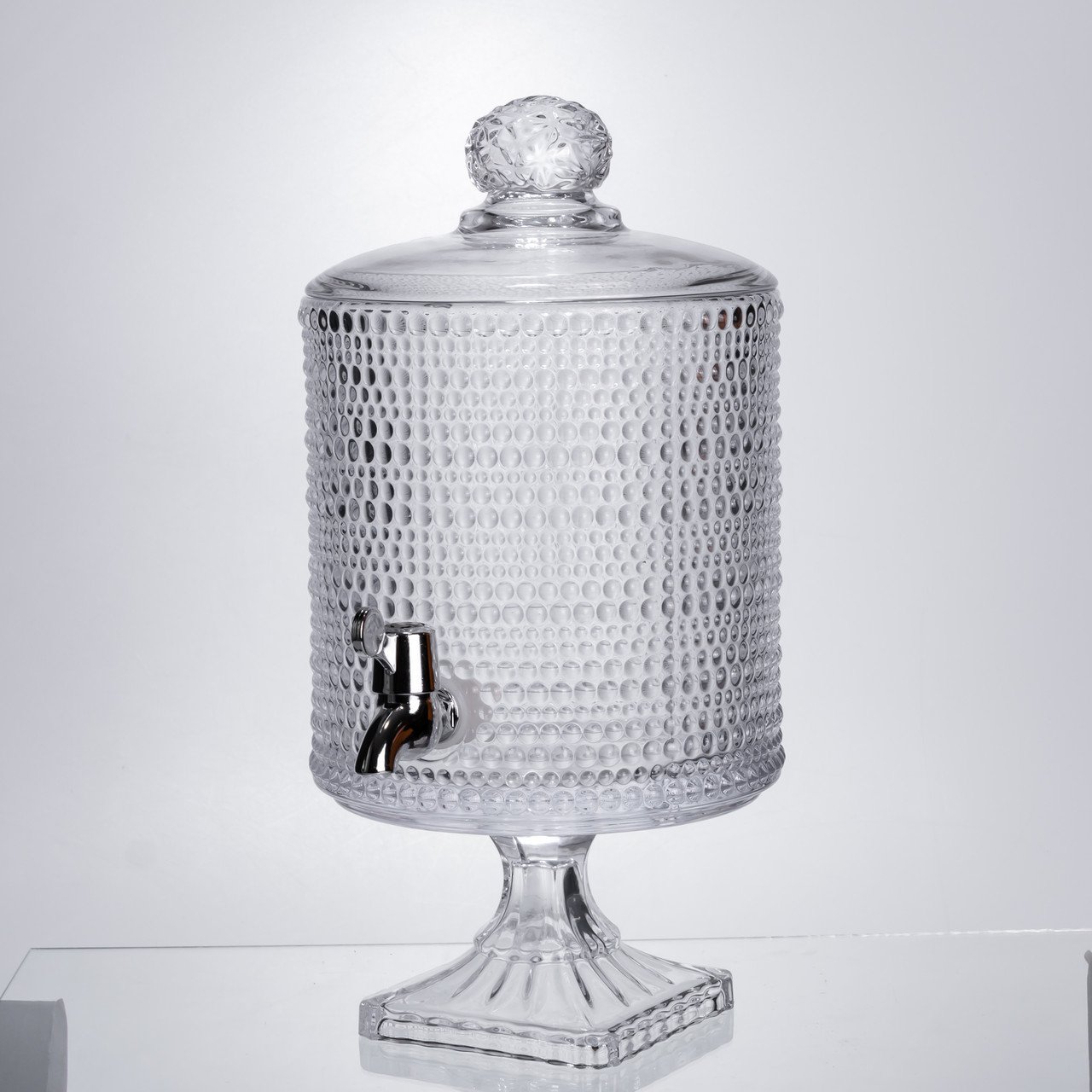 Лимонадниця з краном на підставці скляна 4.5 л лимонадник 39 см прозорий HP-19-3045-9