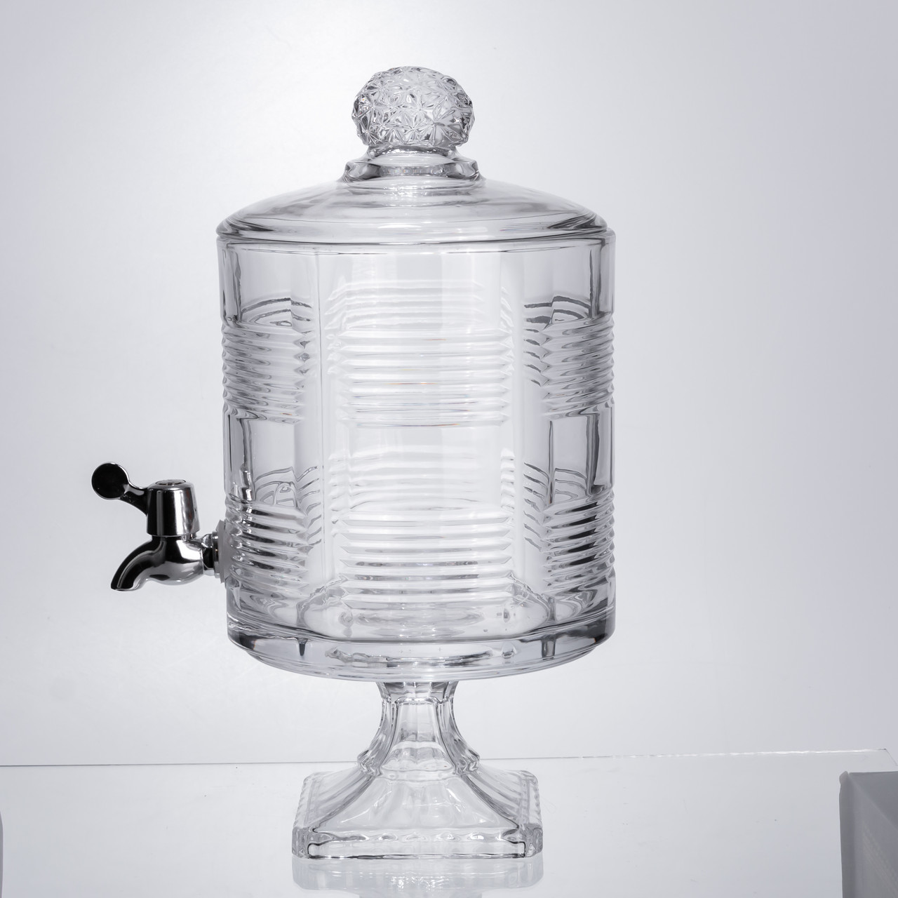 Лимонадниця з краном на підставці скляна 4,5 л прозора HP-19-2