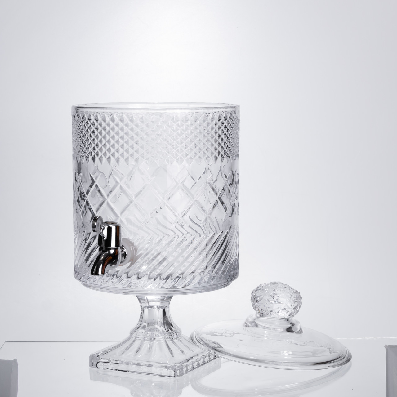 Лимонадниця з краном на підставці скляна 4,5 л HP-19-4