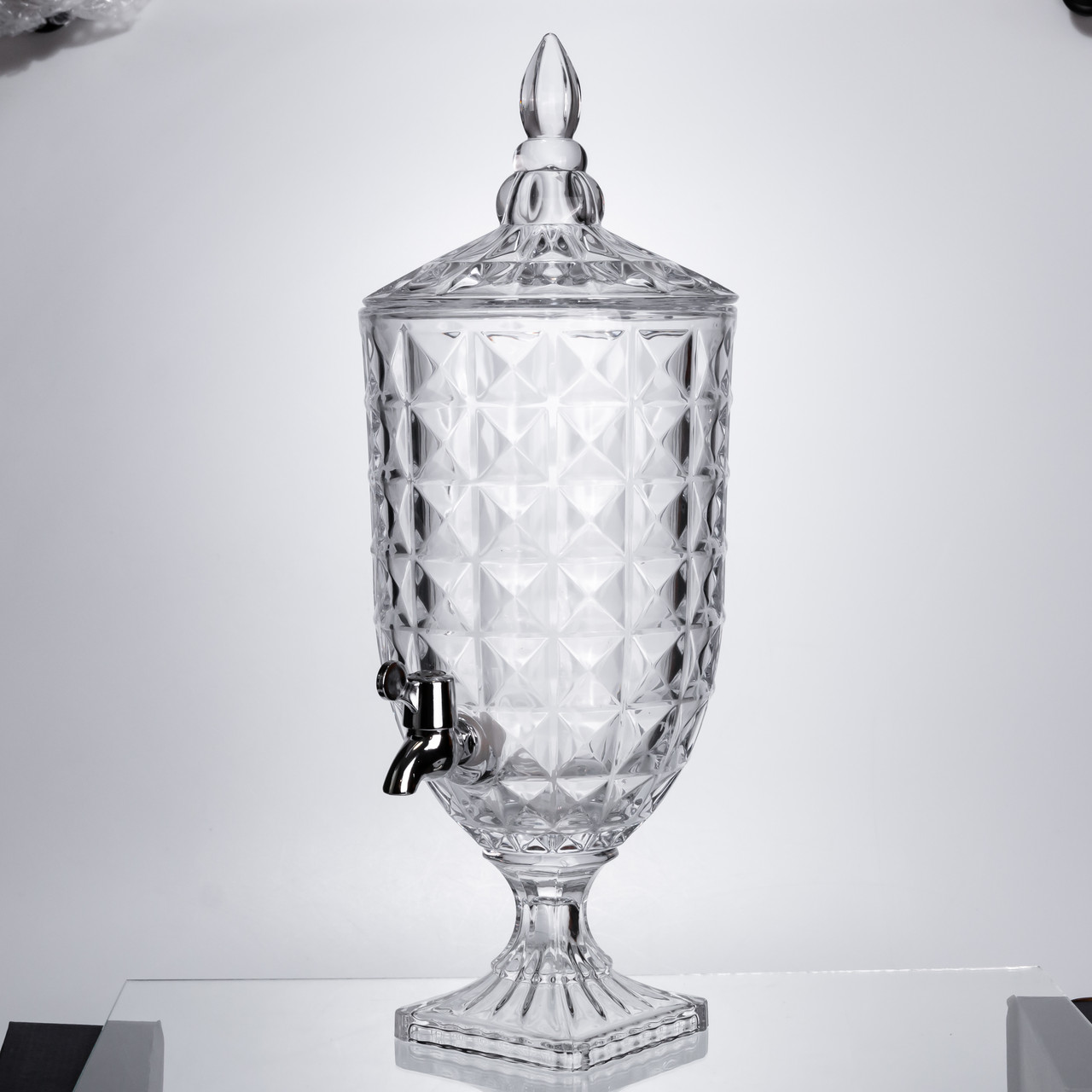 Лимонадниця з краном на підставці скляна 5 л лимонадник 51 см прозорий HP-19-18F-5