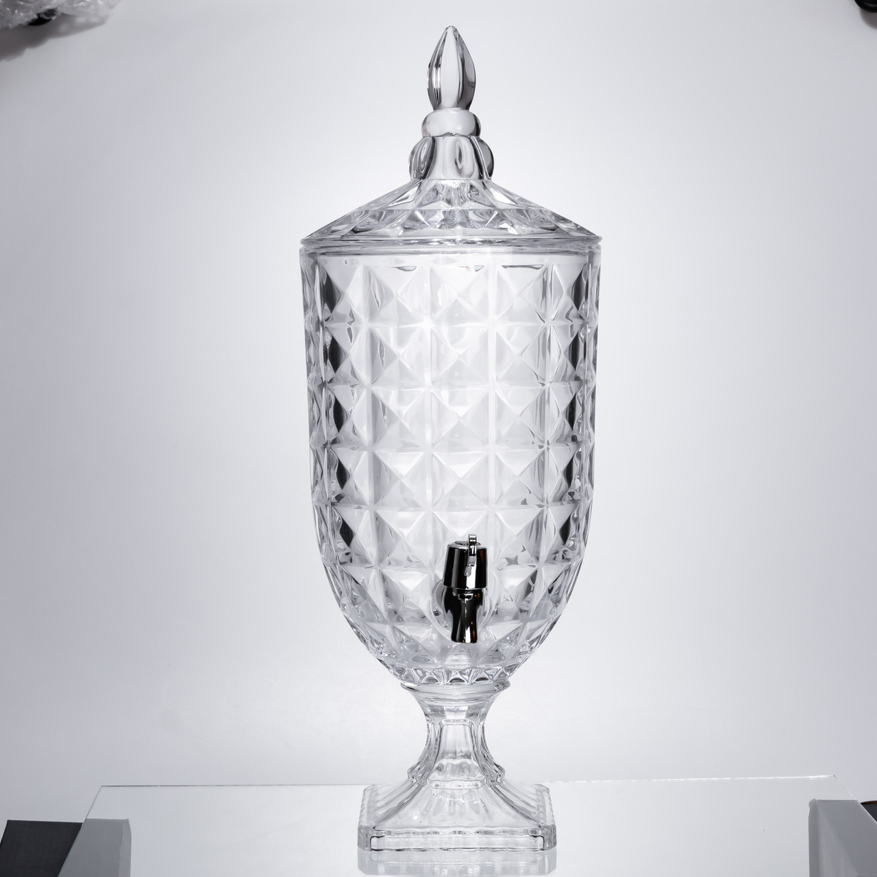 Лимонадниця з краном на підставці скляна 5 л лимонадник 51 см прозорий HP-19-18F-5