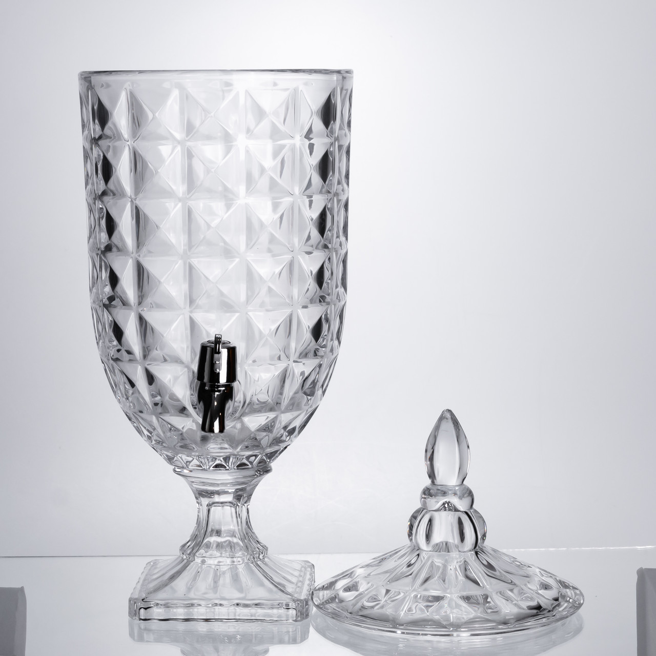 Лимонадниця з краном на підставці скляна 5 л лимонадник 51 см прозорий HP-19-18F-5