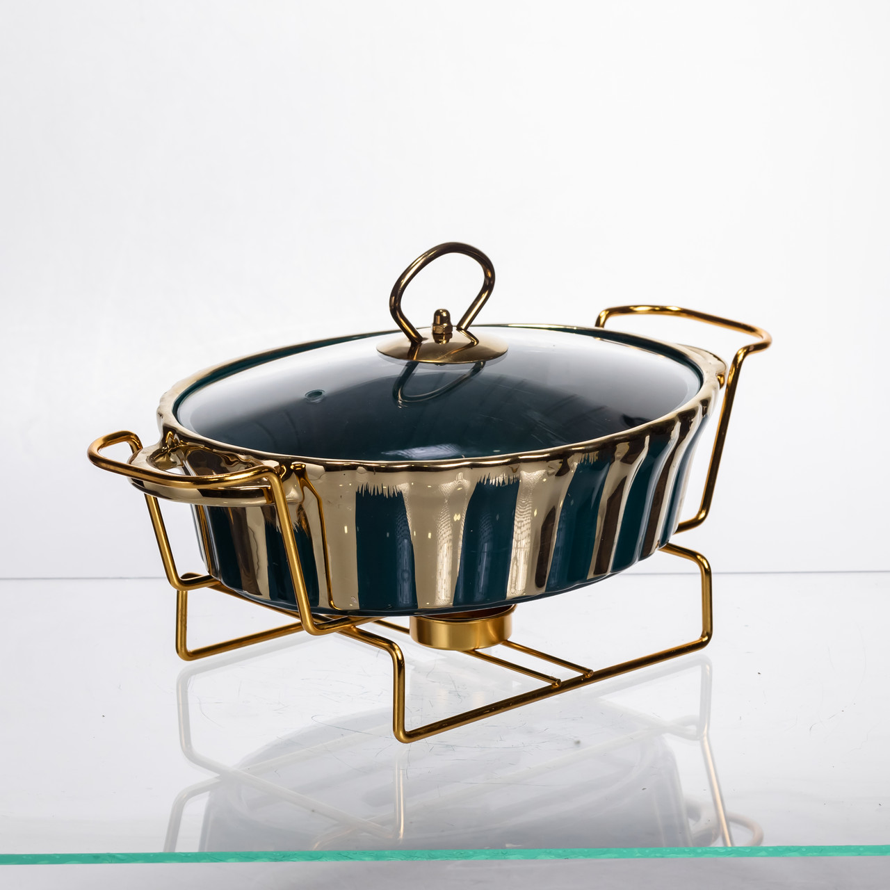 Марміт порцеляновий настільний круглий 1 літр мармітниця з підігрівом JY-5