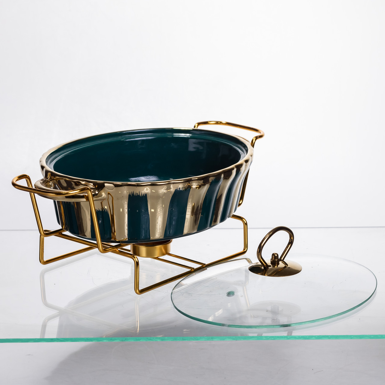 Марміт порцеляновий настільний круглий 1 літр мармітниця з підігрівом JY-5