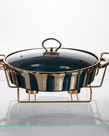 Марміт порцеляновий настільний овальний 1,5 літра мармітниця з підігрівом JY-6