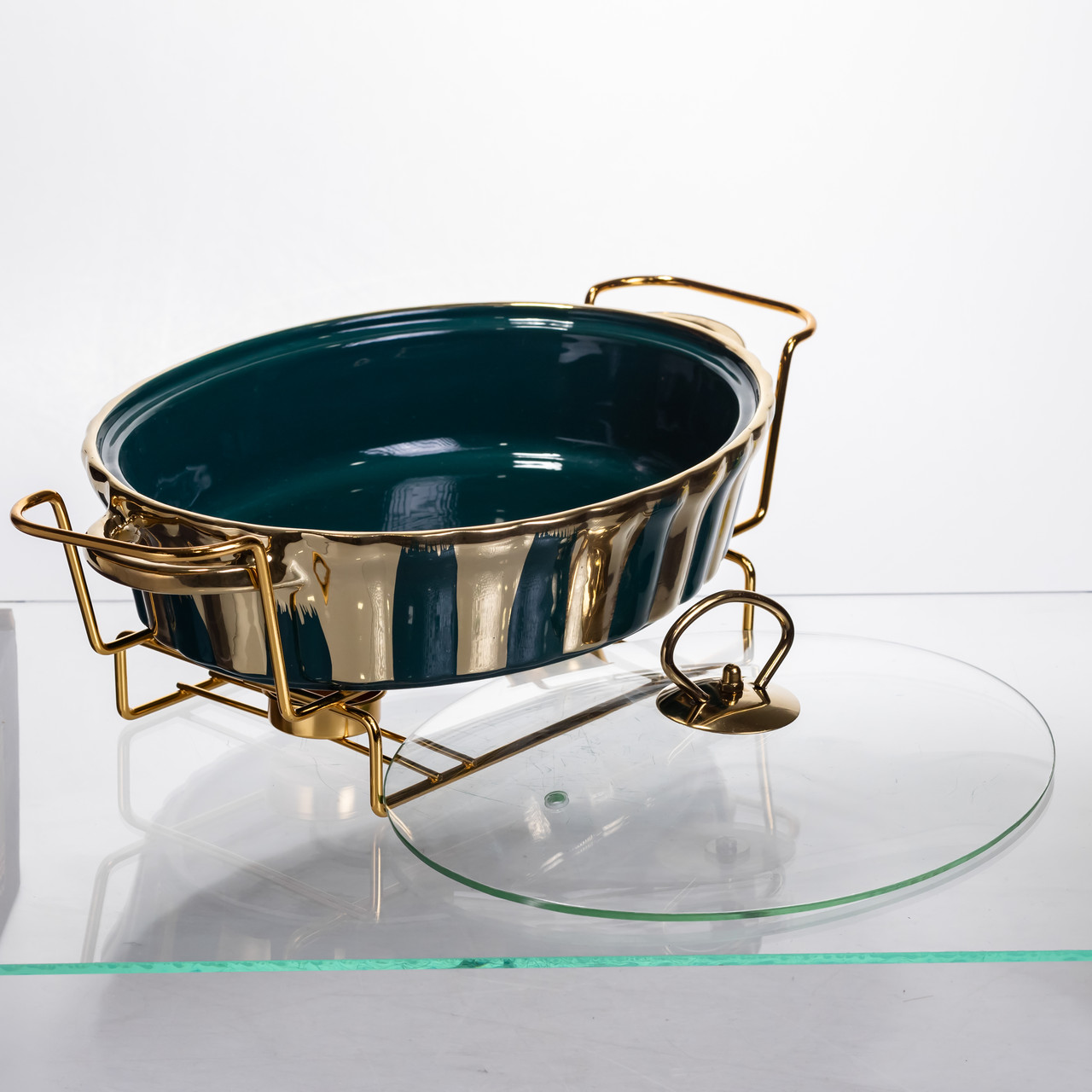 Марміт порцеляновий настільний овальний 1,5 літра мармітниця з підігрівом JY-6