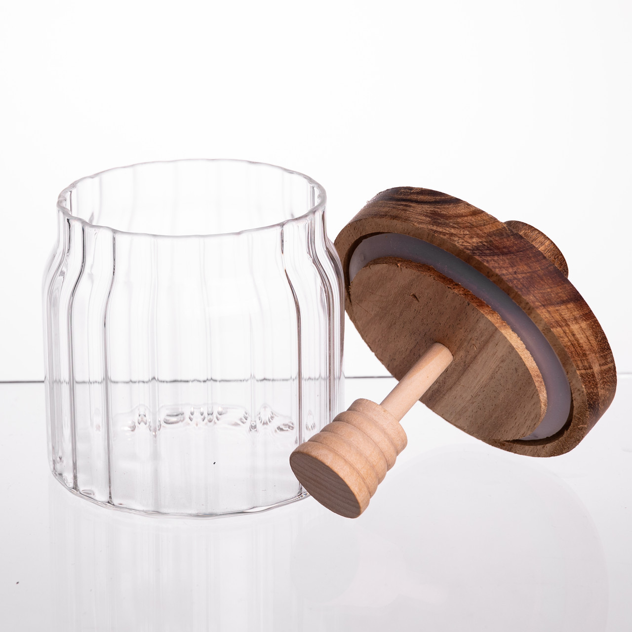 Медовниця скляна з кришкою і ложкою 320 (мл) 64486-4