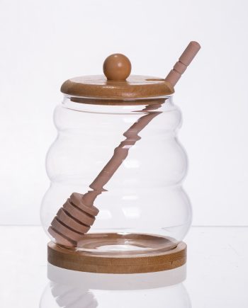 Медовниця скляна з кришкою і ложкою 350 (мл) 64486-7