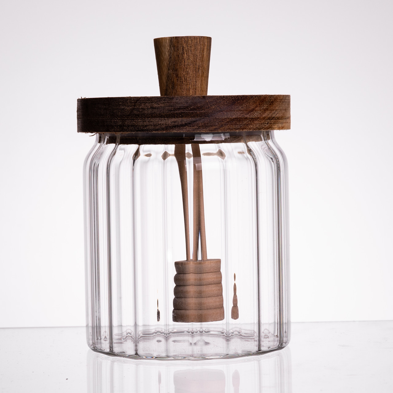 Медовниця скляна з кришкою і ложкою 500 (мл) 64486-5