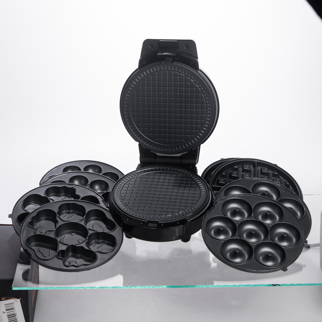 Мультипекар Sokany SK-08105 5 в 1 600 Вт з антипригарними панелями: для вафель, коржів, пончиків, горішків, фігурного печива