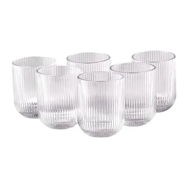 Набір склянок 6 шт скляні склянки 250 (мл) для соку, лимонаду, коктейлів склянки для напоїв HP7112RB