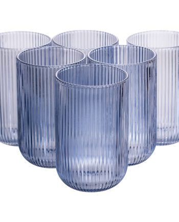 Набір склянок 6 шт скляні склянки 400 мл Блакитний HP7113BL