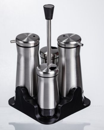 Набір баночок для спецій та рідких текстур 4 предмети на підставці, сталь HP-1346