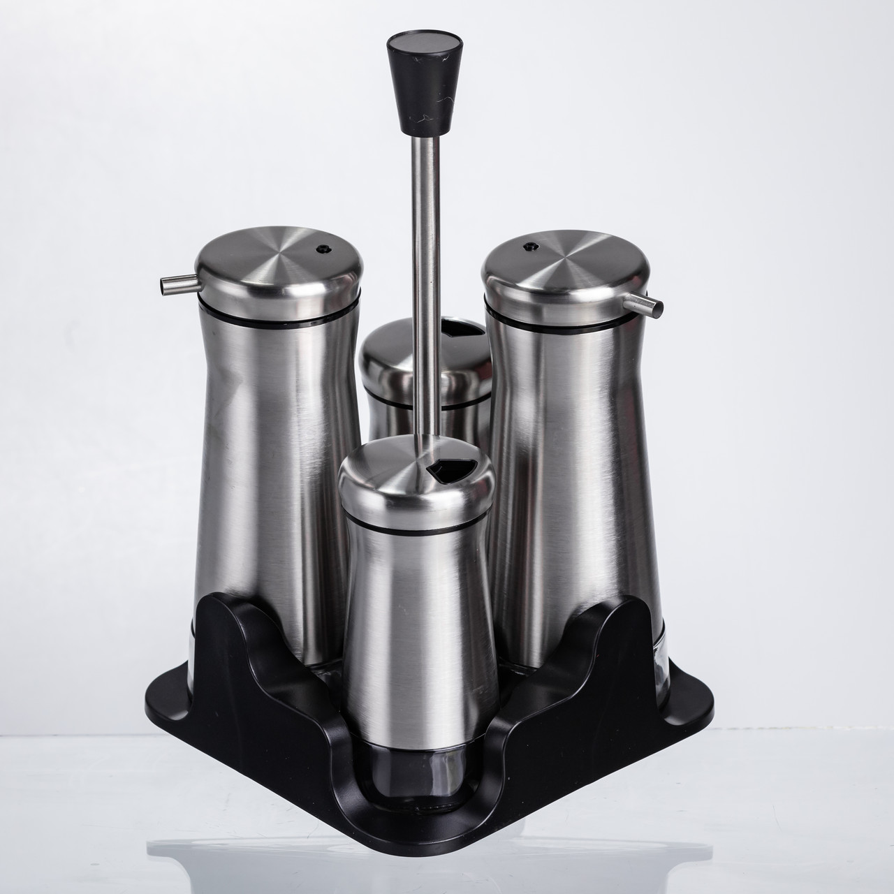 Набір баночок для спецій та рідких текстур 4 предмети на підставці, сталь HP-1346