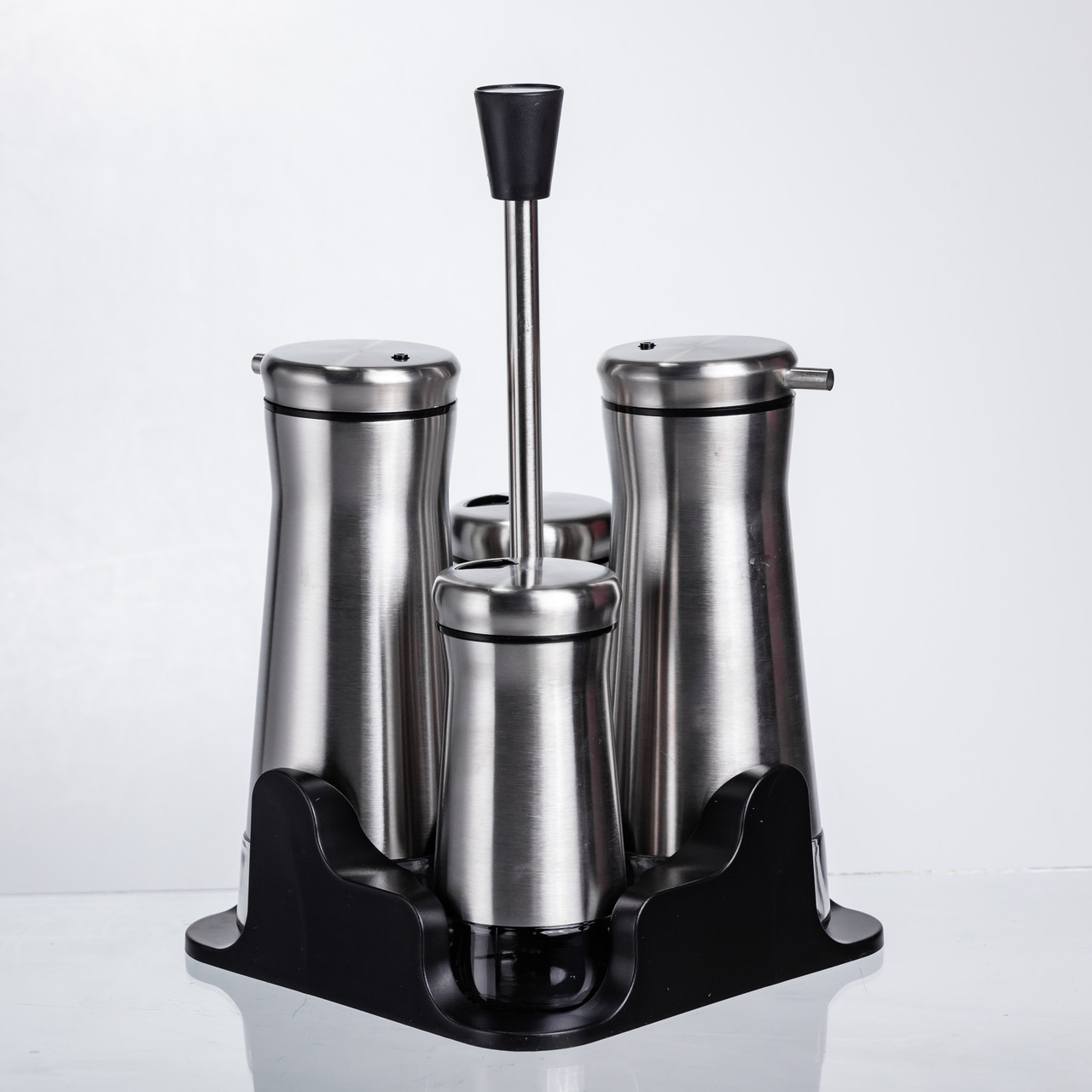 Набір баночок для спецій та рідких текстур 4 предмети на підставці, сталь HP-1346