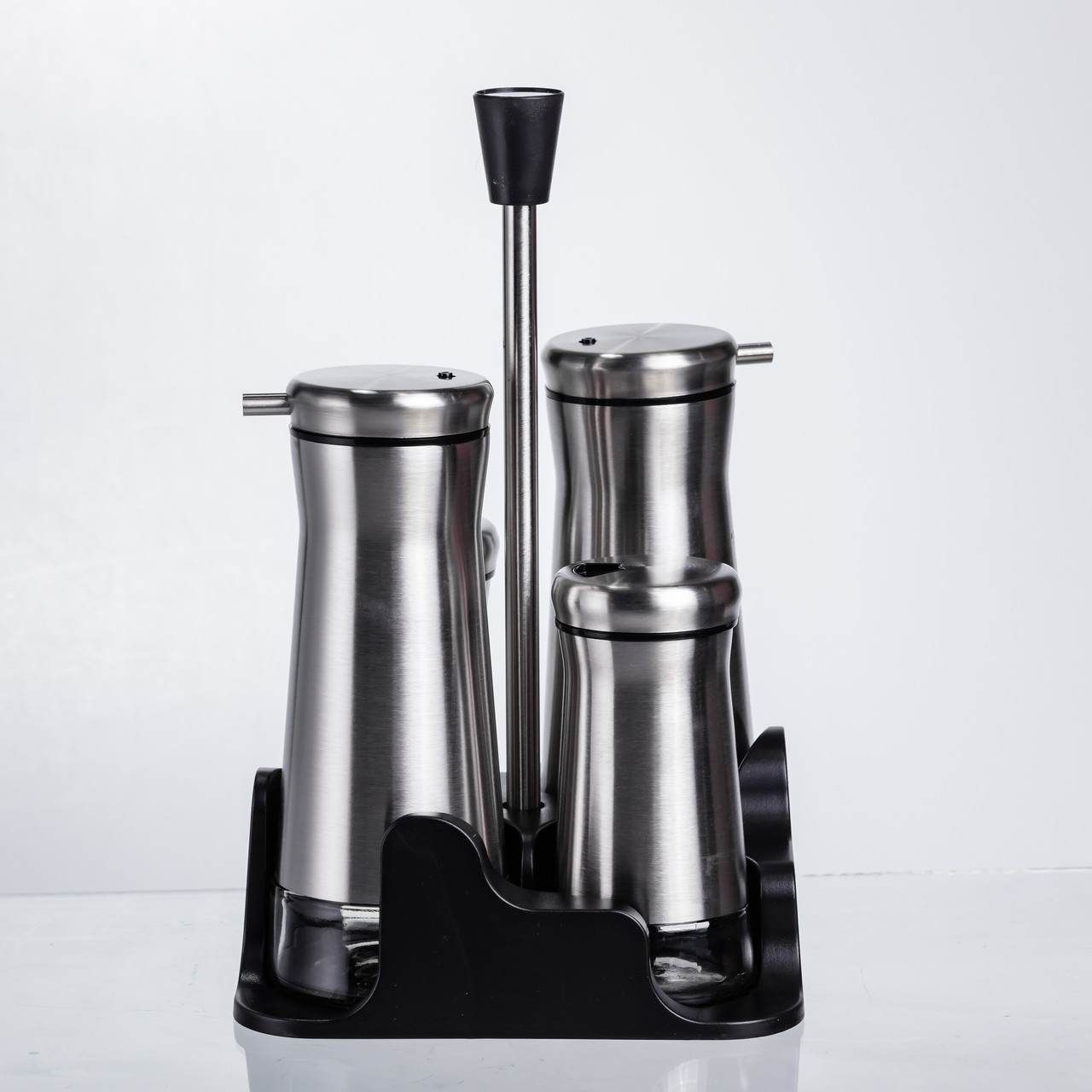 Набір баночок для спецій та рідких текстур 4 предмети на підставці, сталь HP-1346