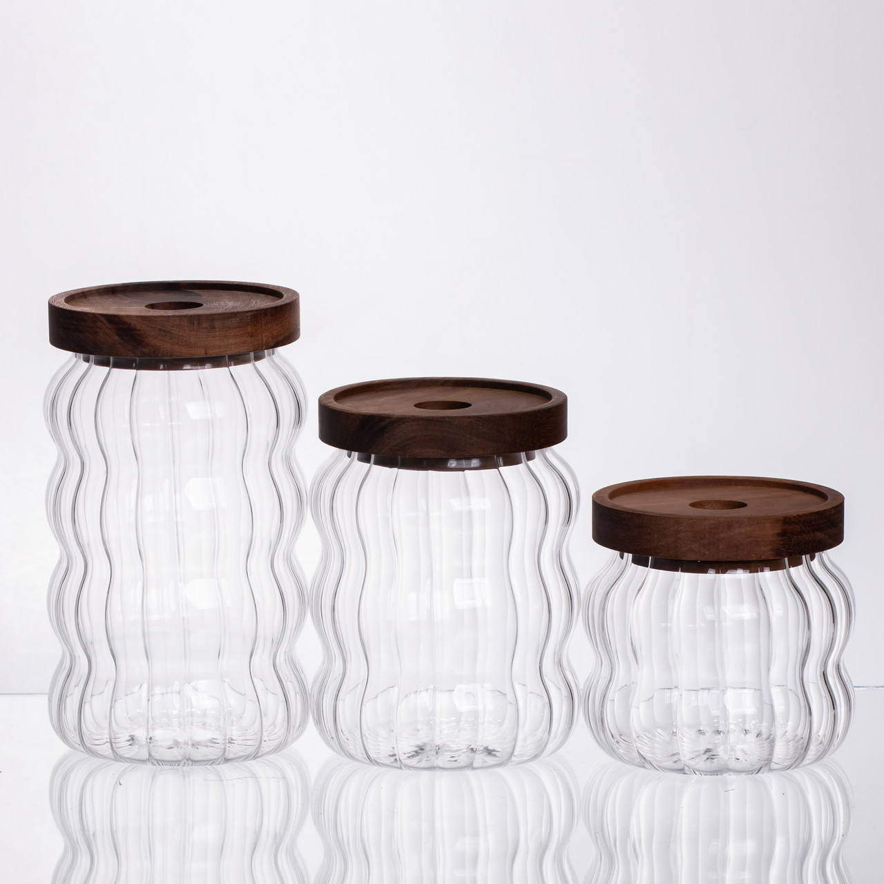 Набір банок для зберігання з бамбуковими кришками 400/600/800 мл 64486-13