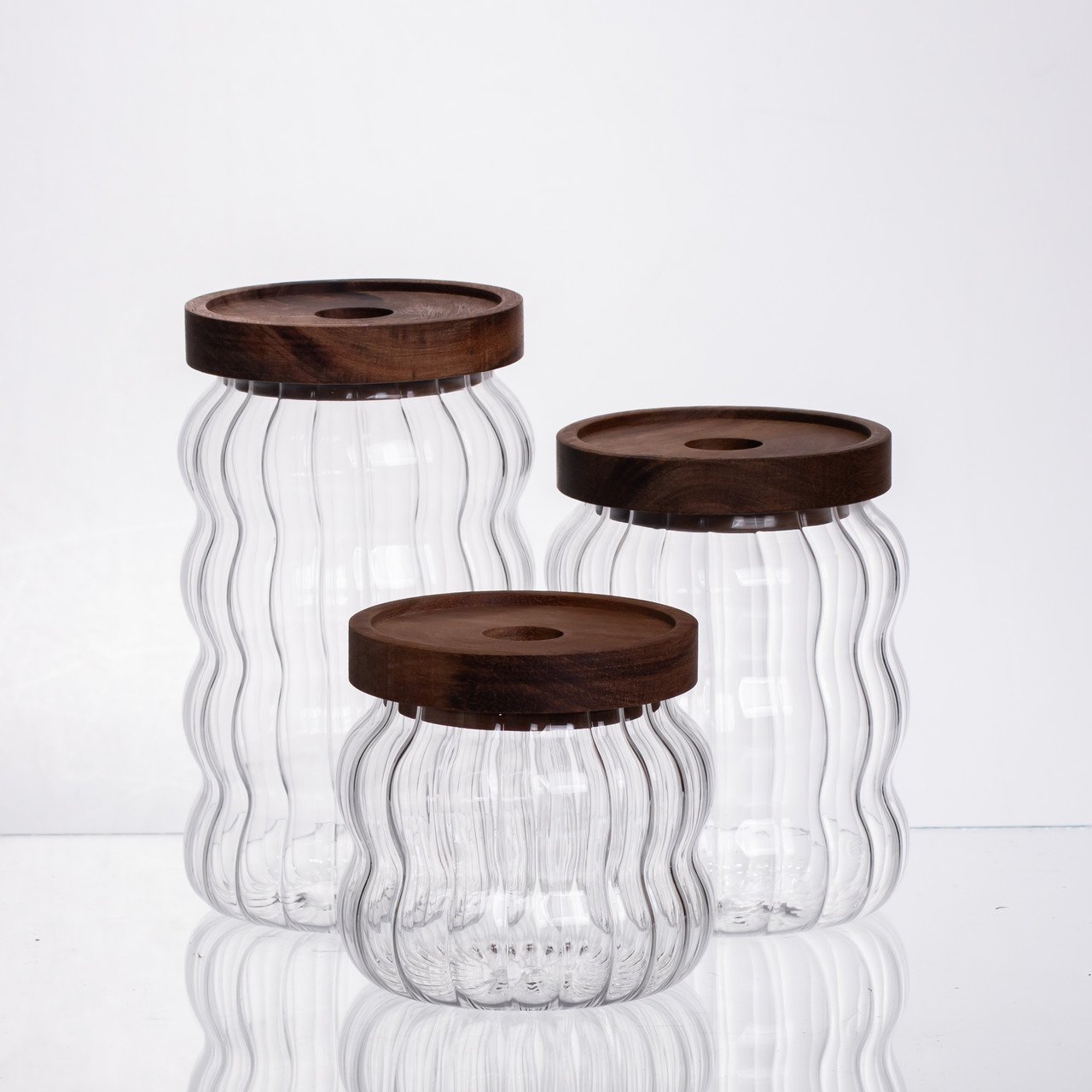 Набір банок для зберігання з бамбуковими кришками 400/600/800 мл 64486-13