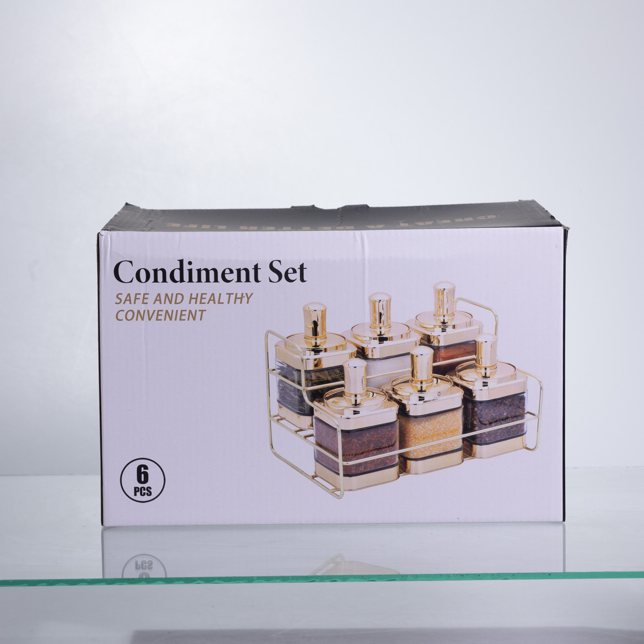 Набір банок для сипучих продуктів з ложкою 6 шт, хром HP-1341