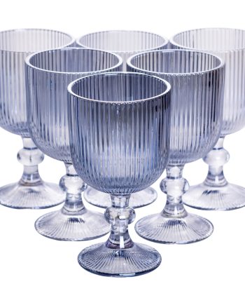 Набір келихів для вина 6 (шт) по келихи під вино 300 (мл) на ніжці келихи винні Блакитний HP7115BL