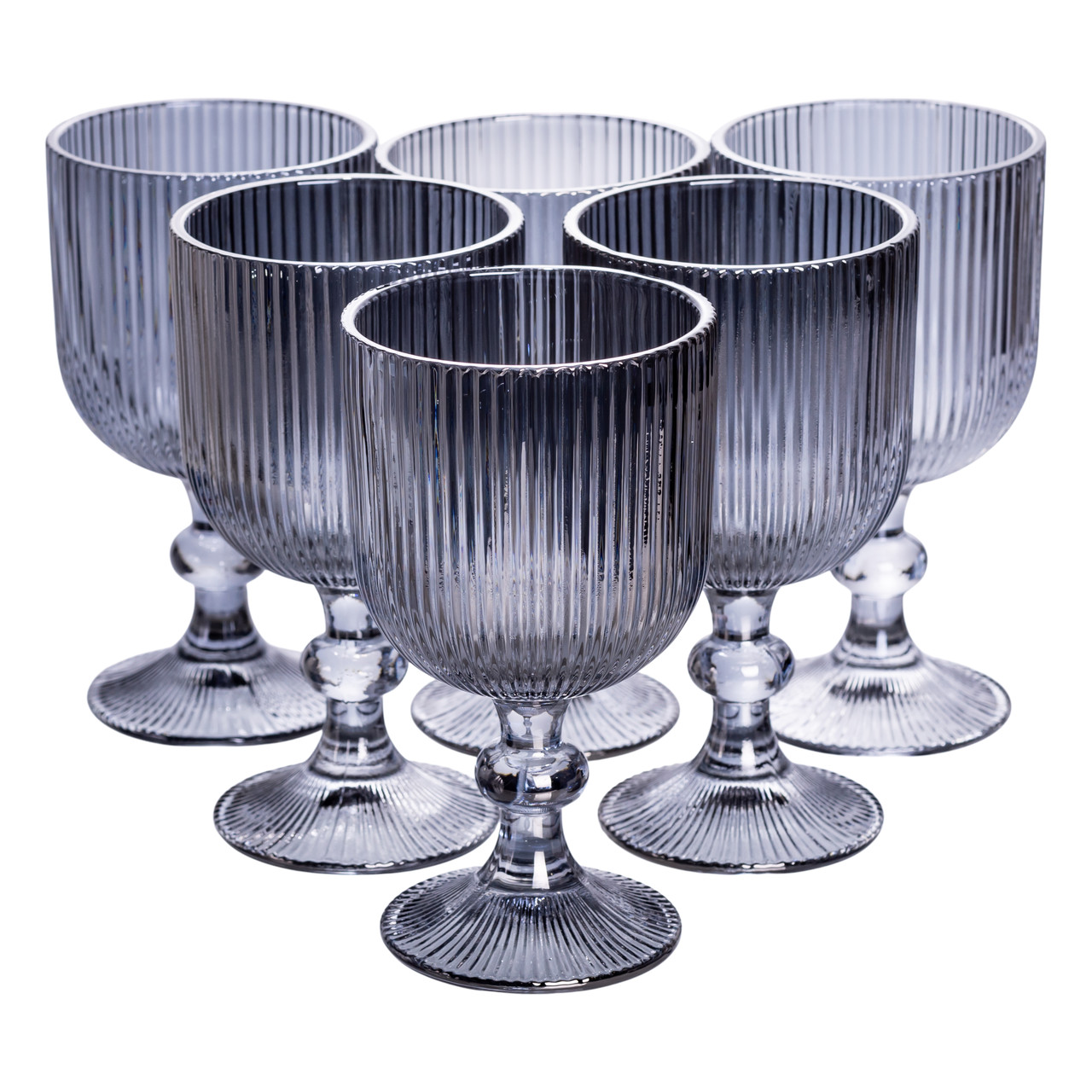 Набір келихів для вина 6 (шт) по келихи під вино 300 (мл) на ніжці келихи винні Сірий HP-19-7115G