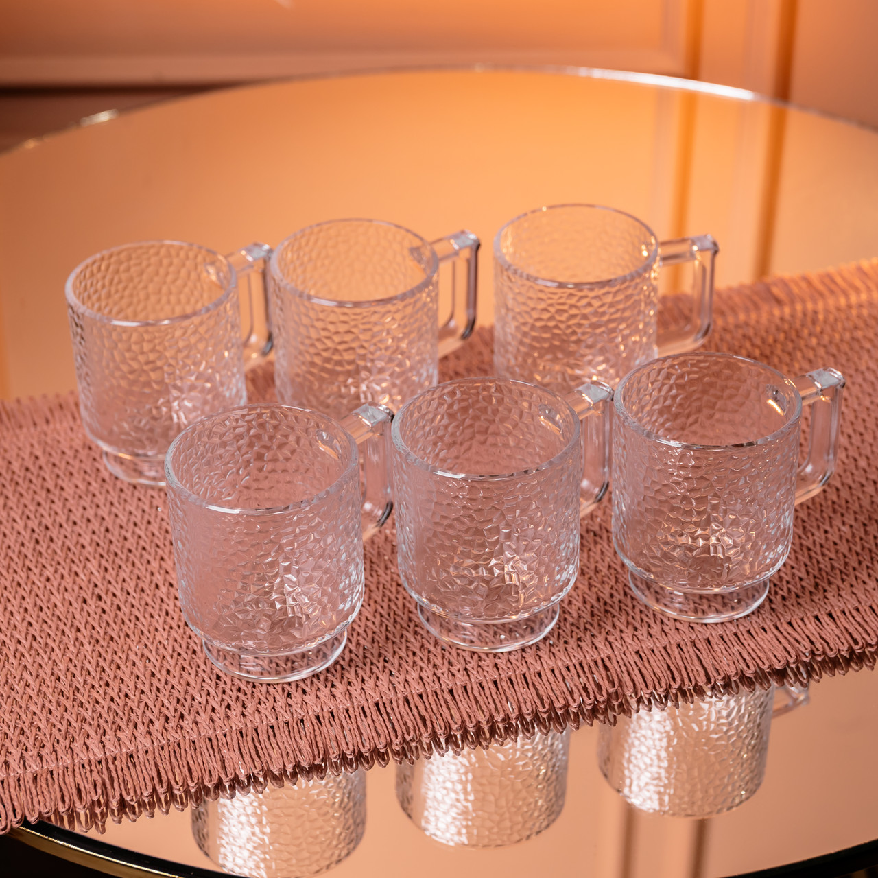 Набір чашок 6 шт для чаю та кави Goblet по 300 (мл) кружки скляні HP-19-L8