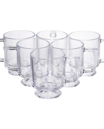 Набір чашок 6 шт для чаю та кави Goblet по 300 (мл) кружки скляні Прозорий HP-19-L6