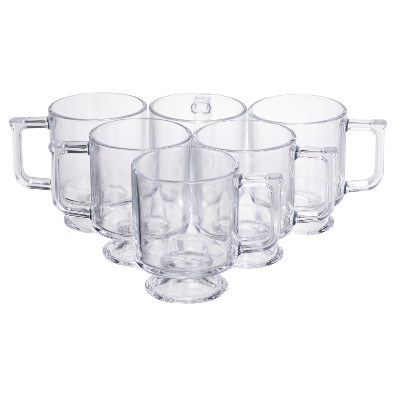 Набір чашок 6 шт для чаю та кави Goblet по 300 (мл) кружки скляні Прозорий HP-19-L6