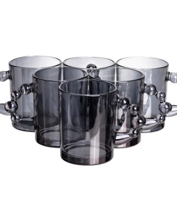 Набір чашок 6 шт для чаю та кави по 350 (мл) кружки скляні Сірий HP-19-ZD-3