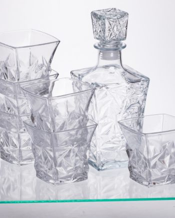 Набір для напоїв графин та 6 склянок для напоїв із товстого скла прозорий 64486-26