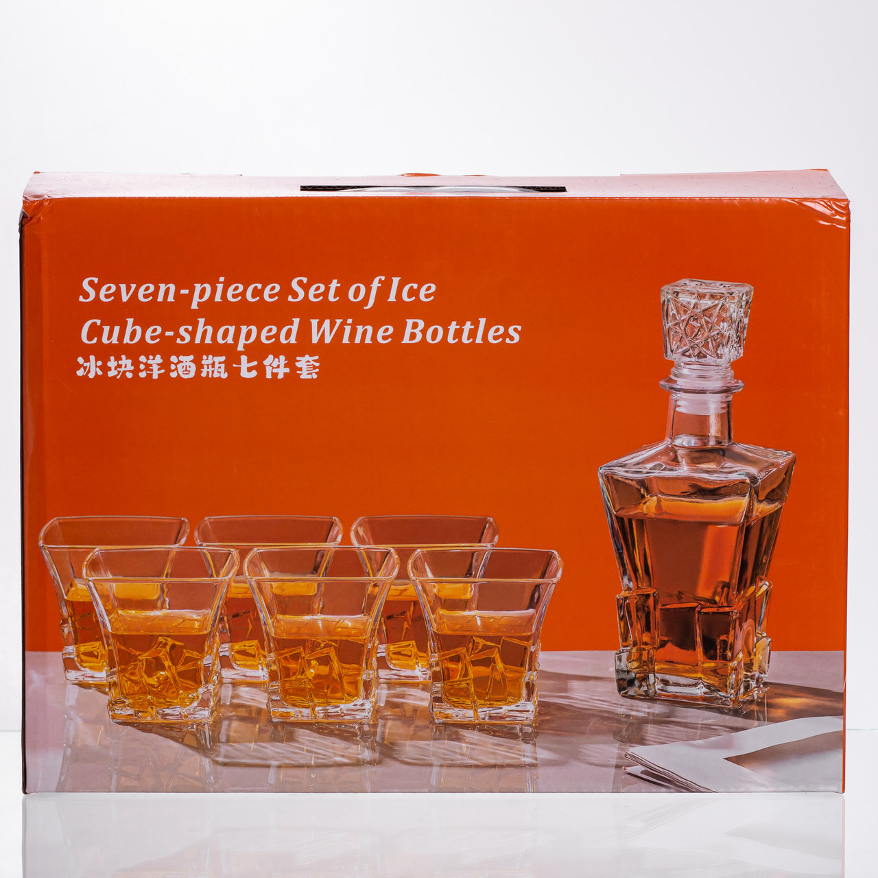 Набір для напоїв графин та 6 склянок для напоїв із товстого скла прозорий 64486-26