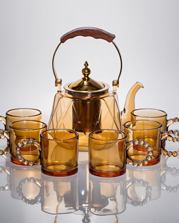 Набір для заварювання чаю зі скляним чайником та 6 чашок 64486-39