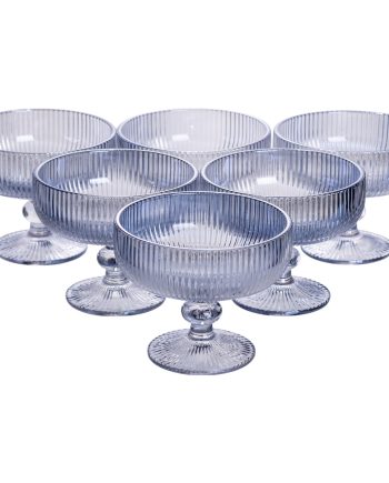 Набір креманок на ніжці 6 шт 400 (мл) скляні креманки для морозива, фруктів, десертів Сірий HP7117BL