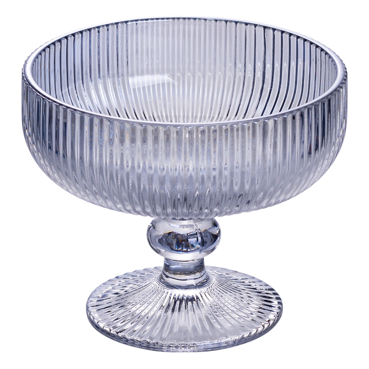 Набір креманок на ніжці 6 шт 400 (мл) скляні креманки для морозива, фруктів, десертів Сірий HP7117BL