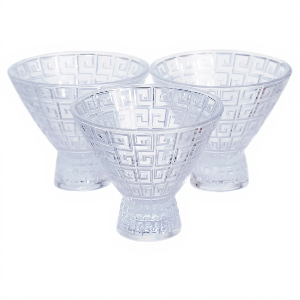 Набір креманок на ніжці 6 шт креманки скляні для десертів, морозива, желе набір 200 мл 64486-22