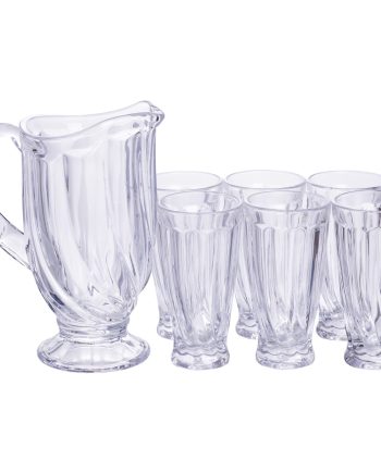 Набір глечик 1 л зі склянками 6 (шт) по 300 мл для напоїв Прозорий HP-19-24