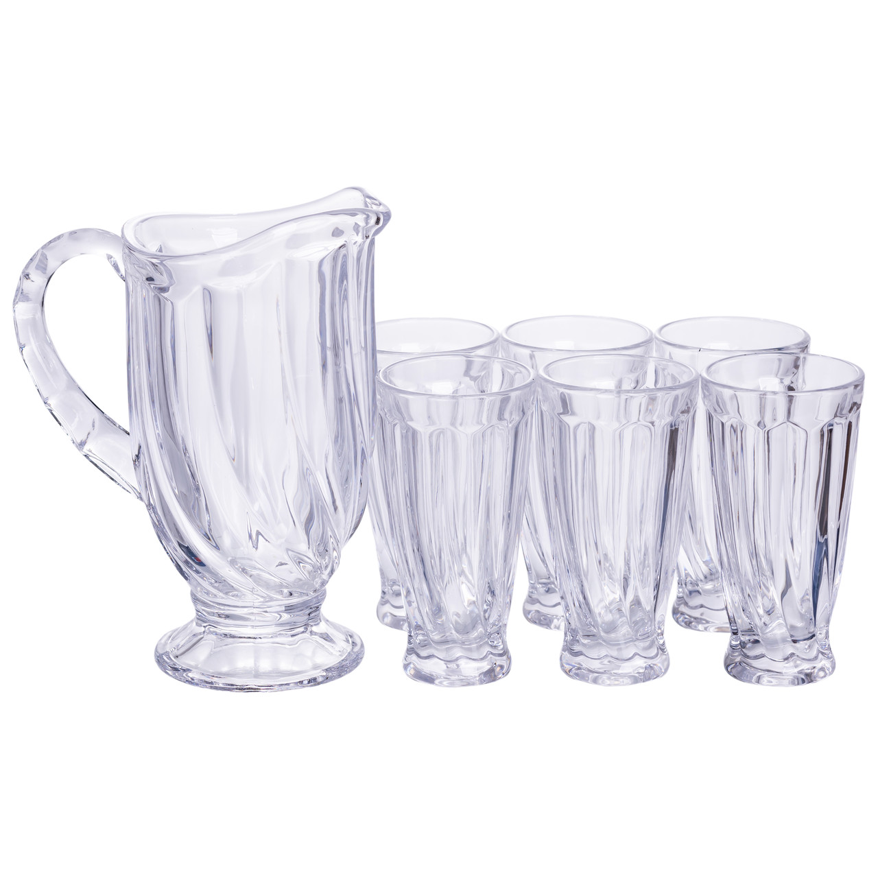 Набір глечик 1 л зі склянками 6 (шт) по 300 мл для напоїв Прозорий HP-19-24